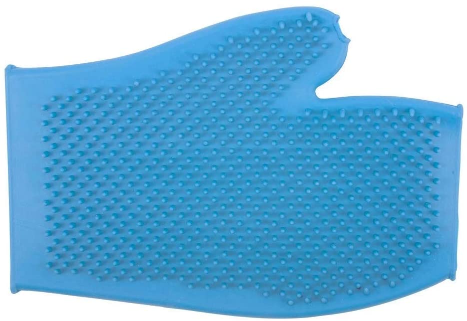 Ancol Ergo Rubber Grooming Glove for Dog, Blue