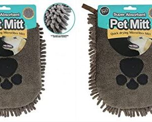 World of pets Microfibre Pet Mitt with Ultra Soft Quick Dry Comforting Material - Pack of 2
