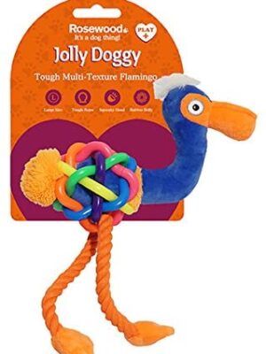 Rosewood Tough Multi Texture Flamingo Dog Toy