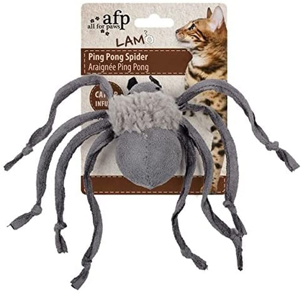 ALL FOR PAWS Lamb Ping Pong Spider Catnip Toy