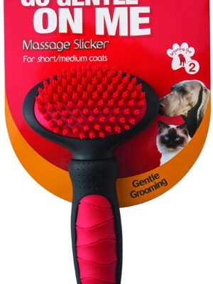 Mikki Dog, Puppy, Cat Grooming Massage Slicker Brush - Gentle, Relaxing Grooming - Small