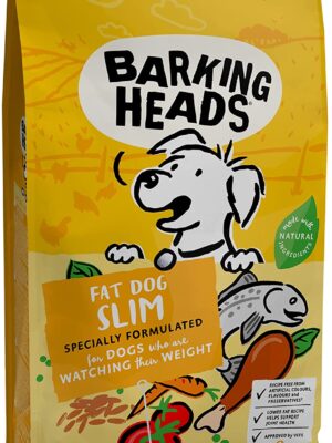 Barking Heads Low-Calorie Dry Dog Food - Fat Dog Slim - 100% Natural, Free-Run Chicken with No Artificial Flavours, Low Fat Recipe, Good for Joint Health, 12 kg