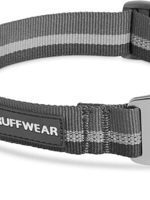 RUFFWEAR - Top Rope Dog Collar, Reflective Collar with Metal Buckle for Everyday Use, Granite Grey, 20"-26"