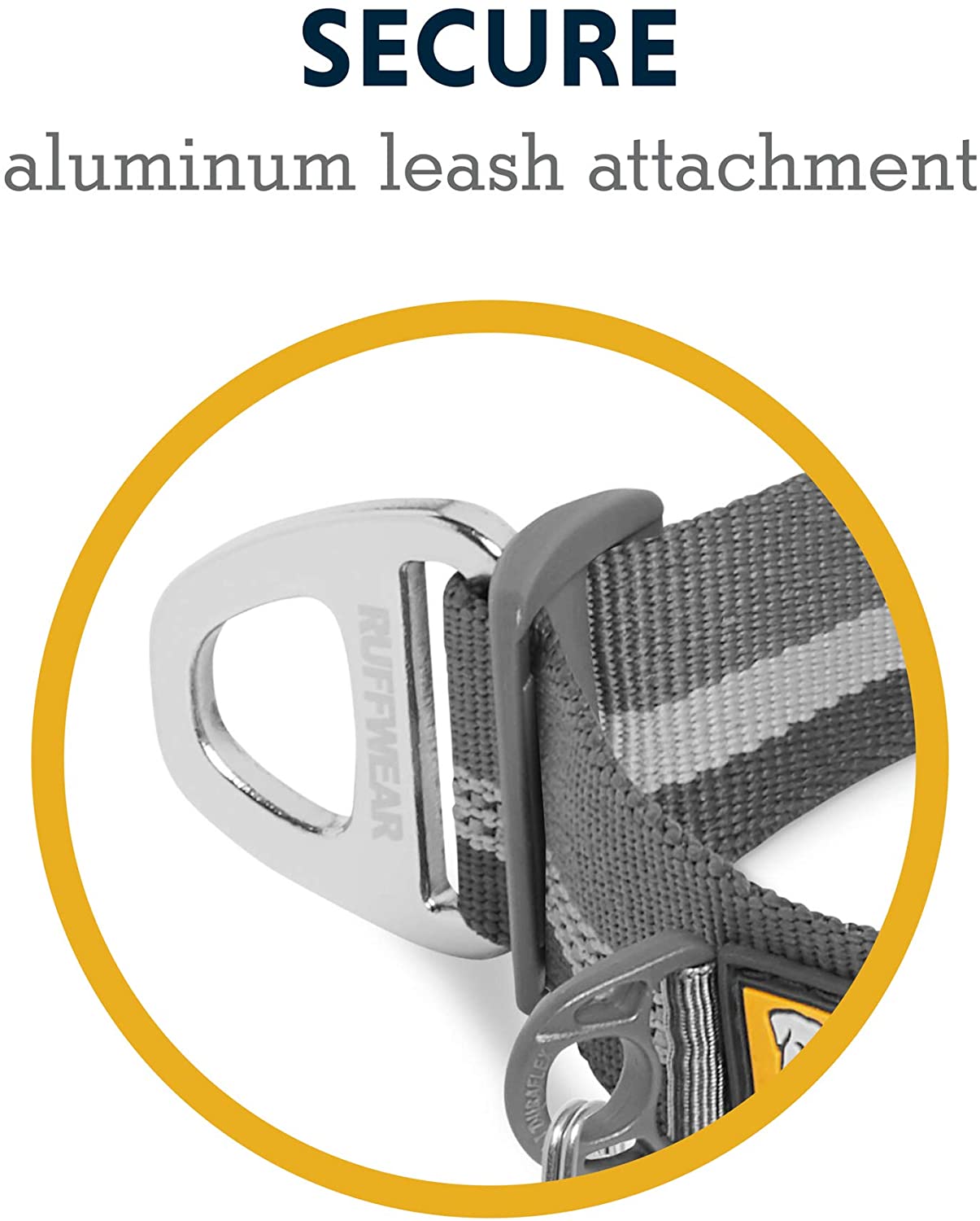 RUFFWEAR - Top Rope Dog Collar, Reflective Collar with Metal Buckle for Everyday Use, Granite Grey, 20"-26" - Image 3