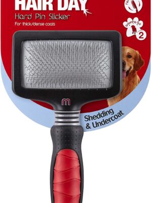 Mikki Dog, Cat, Puppy, Kitten Grooming Hard Pin Slicker Brush -For Knot, Tangles -Med-Lrg Pet-Large