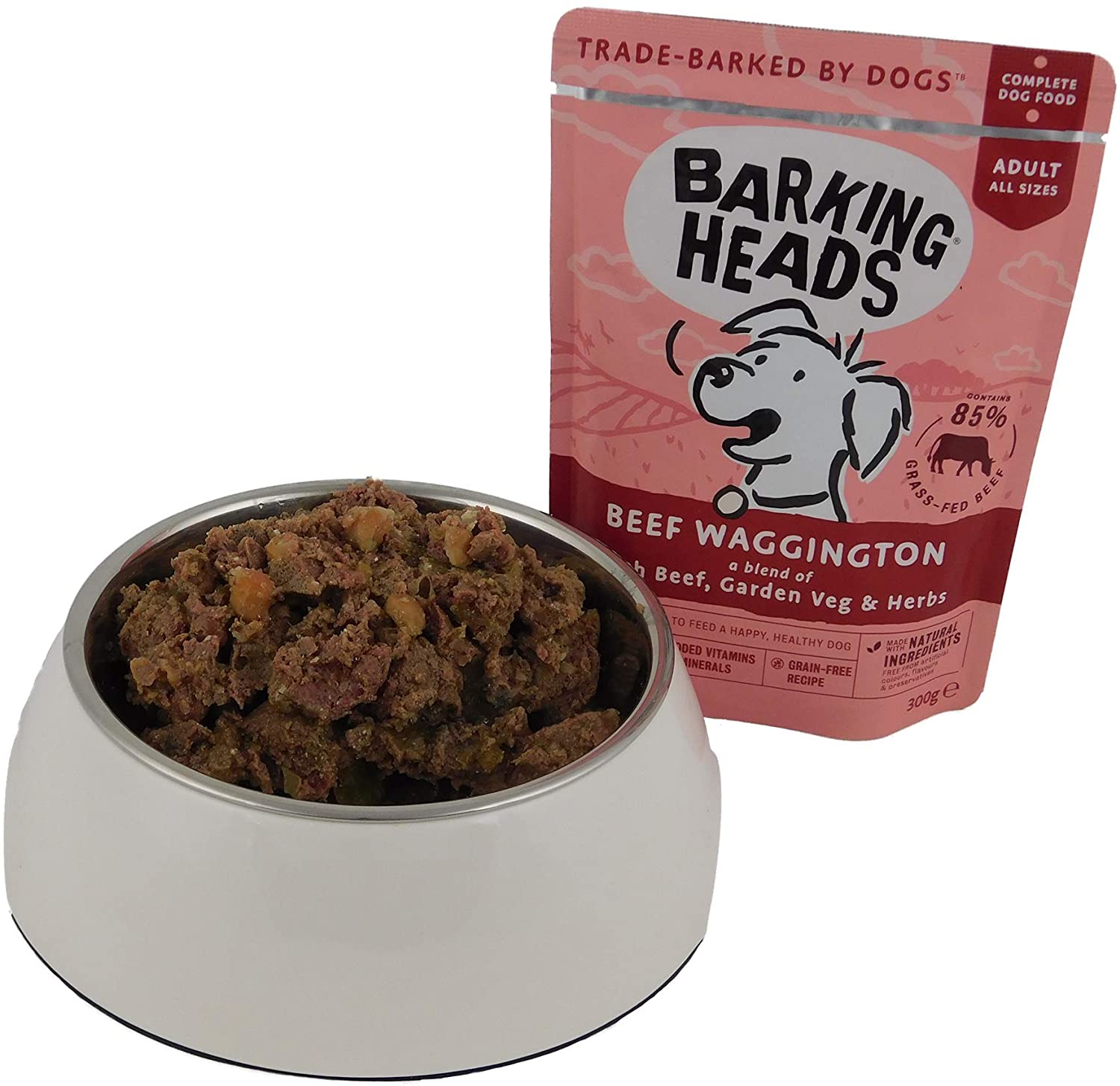 Barking Heads Wet Dog Food - Beef waggington - 85% Natural, Grass-Fed Beef with No Artificial Flavours, Grain-Free Recipe with Added Vitamins and Minerals (10 x 300 g) - Image 2