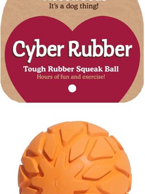 Rosewood Cyber Rubber Tough Rubber Squeak Ball for dogs, assorted