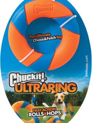 Chuckit! Ultra Ring Rubber Dog Toy Chase and Fetch Play High-Visibility Durable Chew Toy