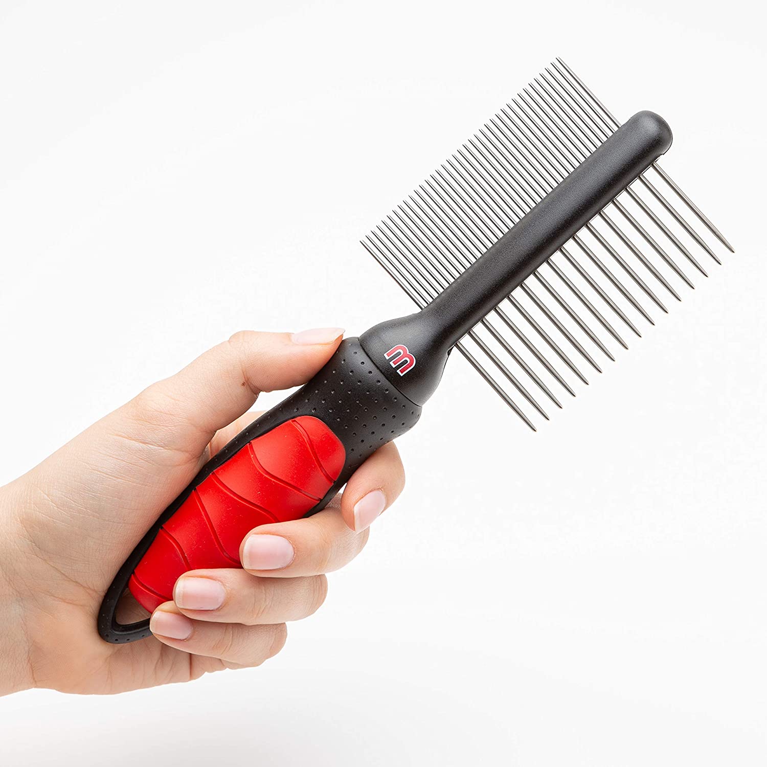 Mikki Dog, Cat Dual Comb -Double Sided Shedding Brush Removes Knots, Tangles -for Med and Coarse Coats - Image 2