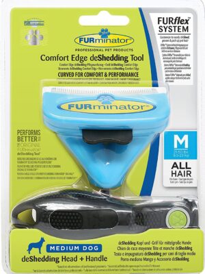 FURminator DeShedding Tool for Dogs FURflex, Head and Handle for All Hair Dogs 9.5-23 Kg