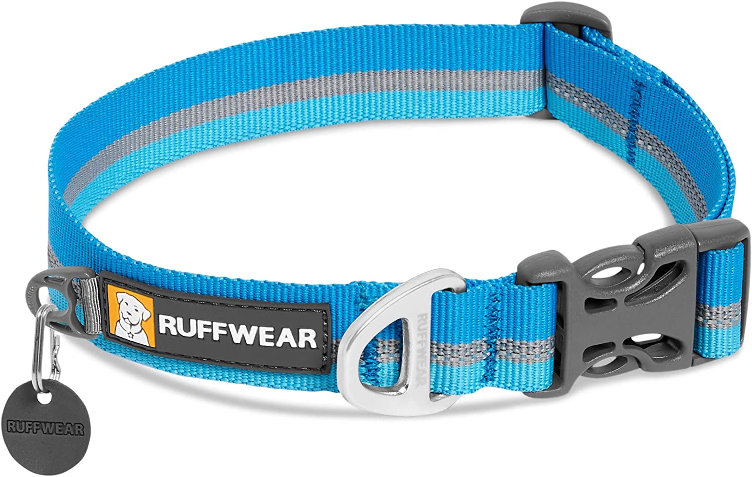 RUFFWEAR Crag Dog Collar, Reflective and Comfortable Collar for Everyday Use, Blue Dusk, 14"-20"