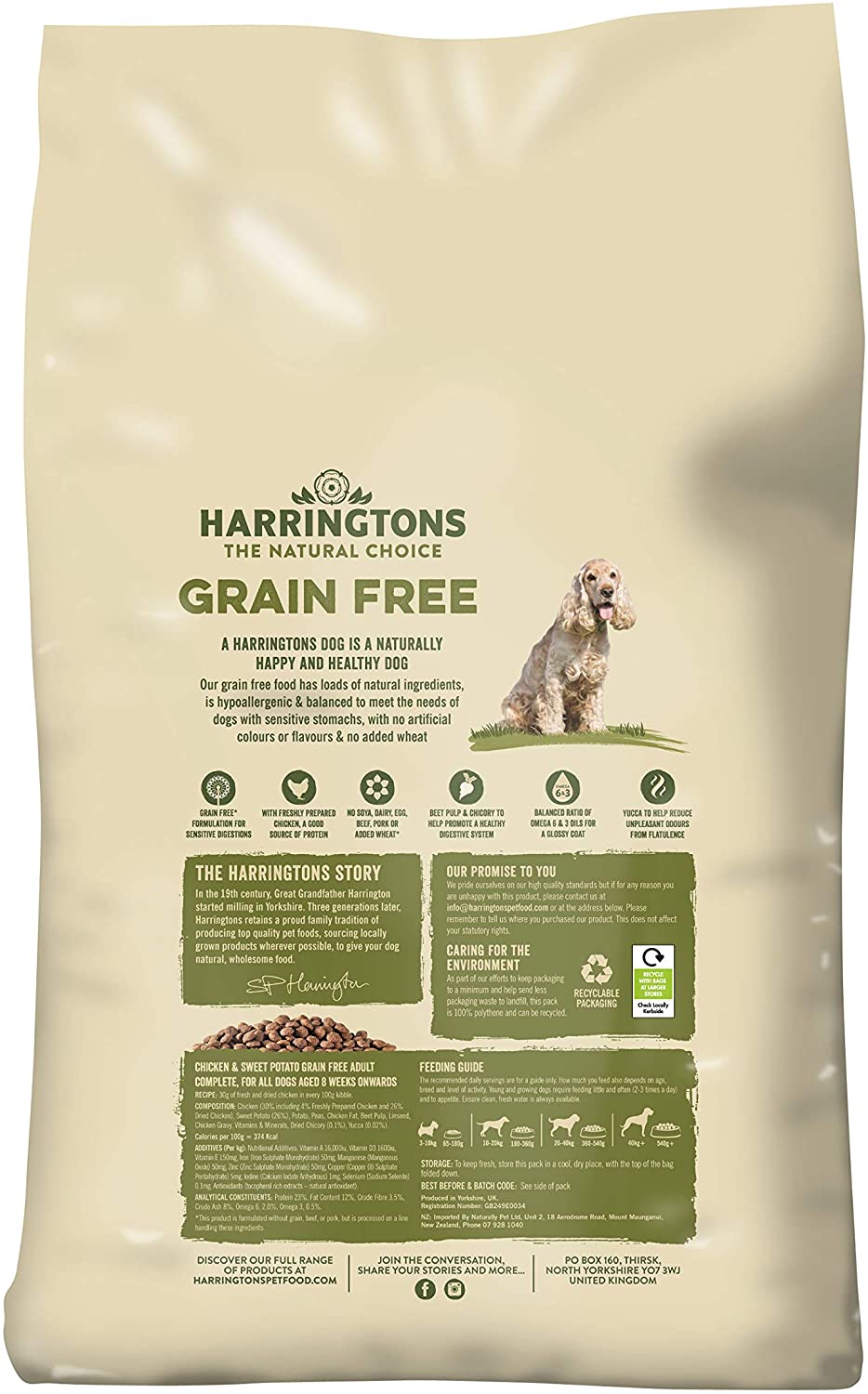 Harringtons Complete Grain Free Hypoallergenic Chicken & Sweet Potato Dry Dog Food 15kg - Image 2