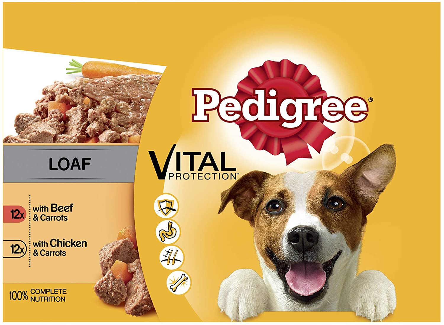 Pedigree Wet Dog Food for Adult Dogs 1+, Mixed Selection in Loaf, 24 x 100 g