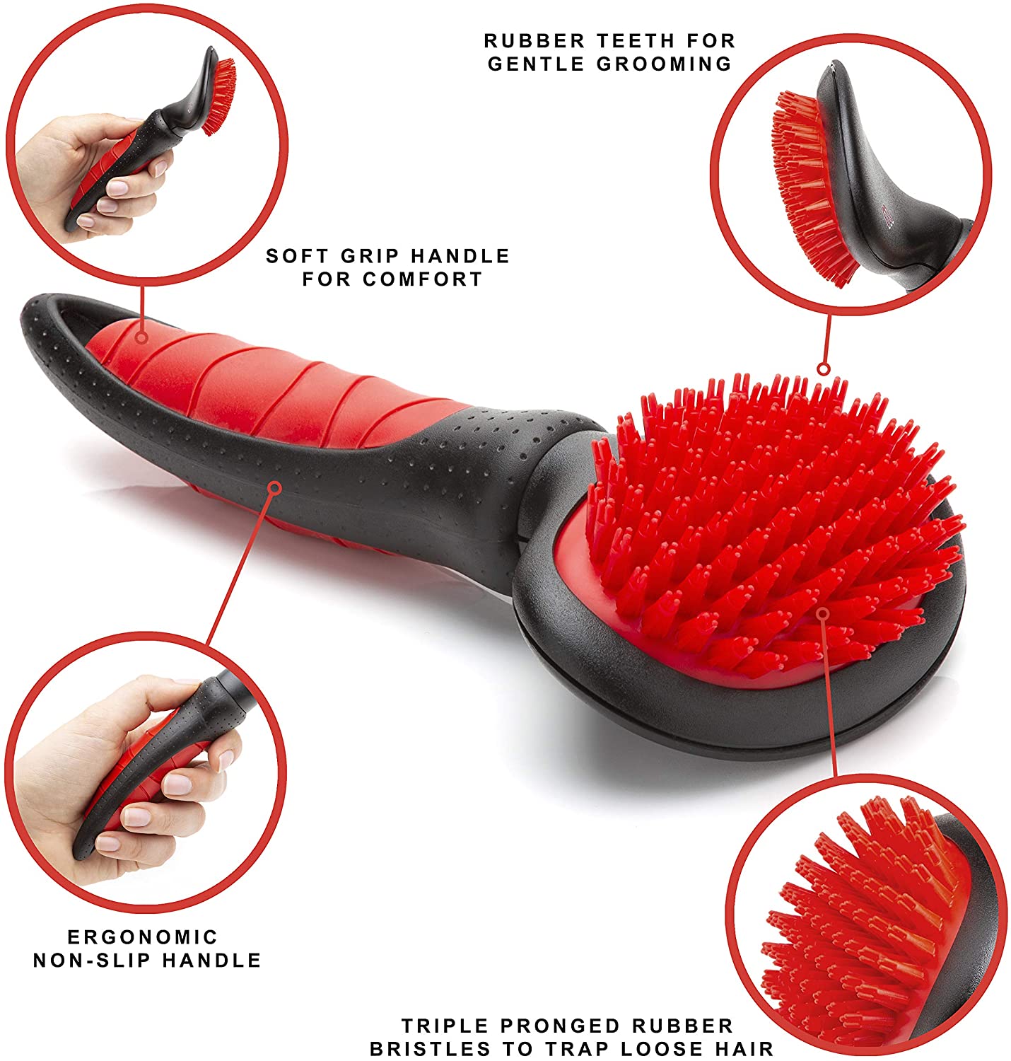 Mikki Dog, Puppy, Cat Grooming Massage Slicker Brush - Gentle, Relaxing Grooming - Small - Image 3