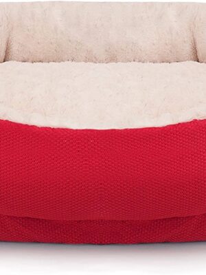 Rosewood Orthopaedic Memory foam dog bed, Machine washable with a removable cover, Super soft plush interior, Red, 26 x 34 inch (66 x 86 cm)