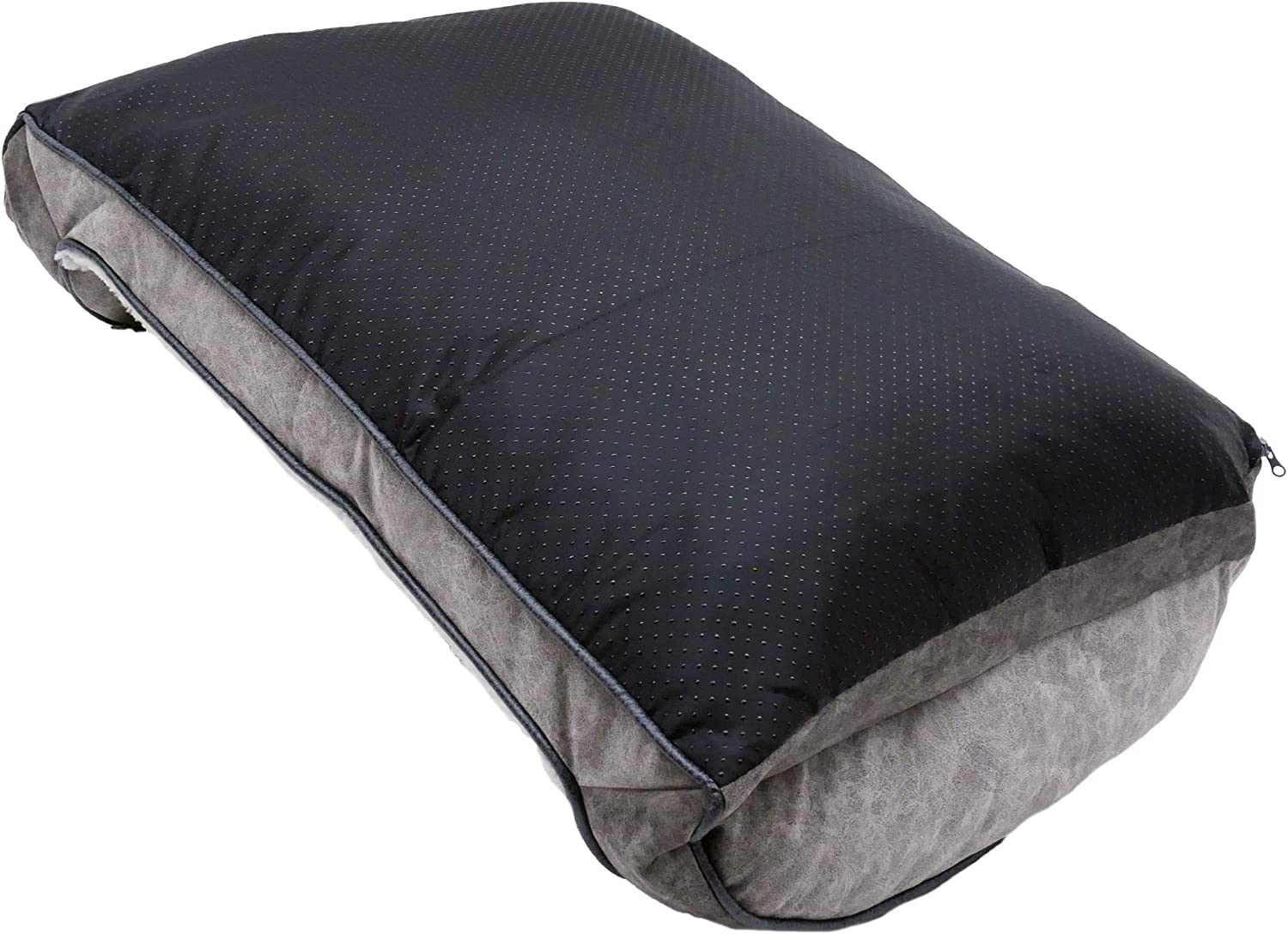 Rosewood medium dog bed, machine washable, super soft fleece lined faux suede dog bed, grey, 68 cm - Image 2