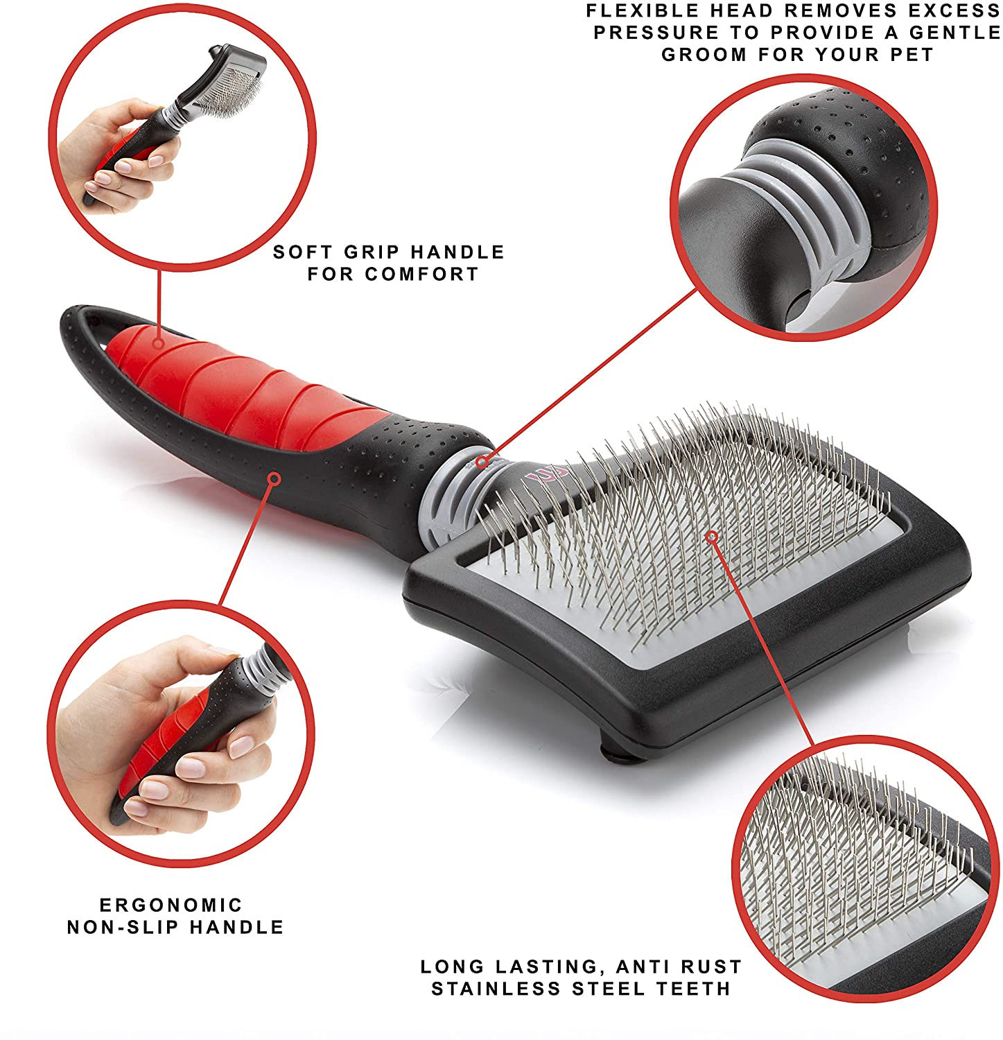 Mikki Dog, Cat, Puppy, Kitten Grooming Hard Pin Slicker Brush -For Knot, Tangles -Med-Lrg Pet-Large - Image 3