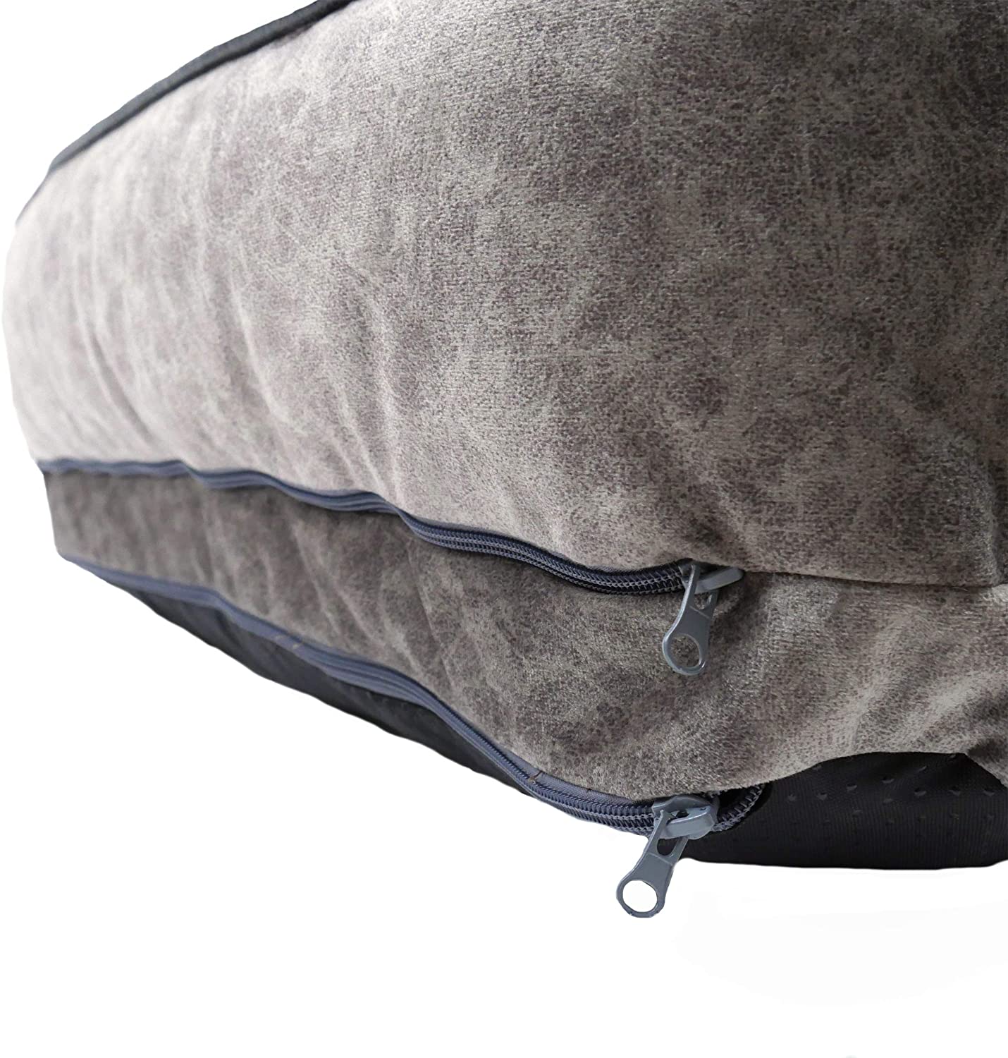 Rosewood medium dog bed, machine washable, super soft fleece lined faux suede dog bed, grey, 68 cm - Image 3