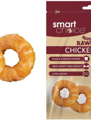Smart Choice Rawhide Chicken Ring Dog Treats, 2-Pieces